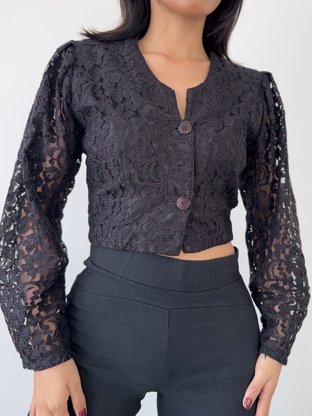 Vintage Black Lace Top - Image 7