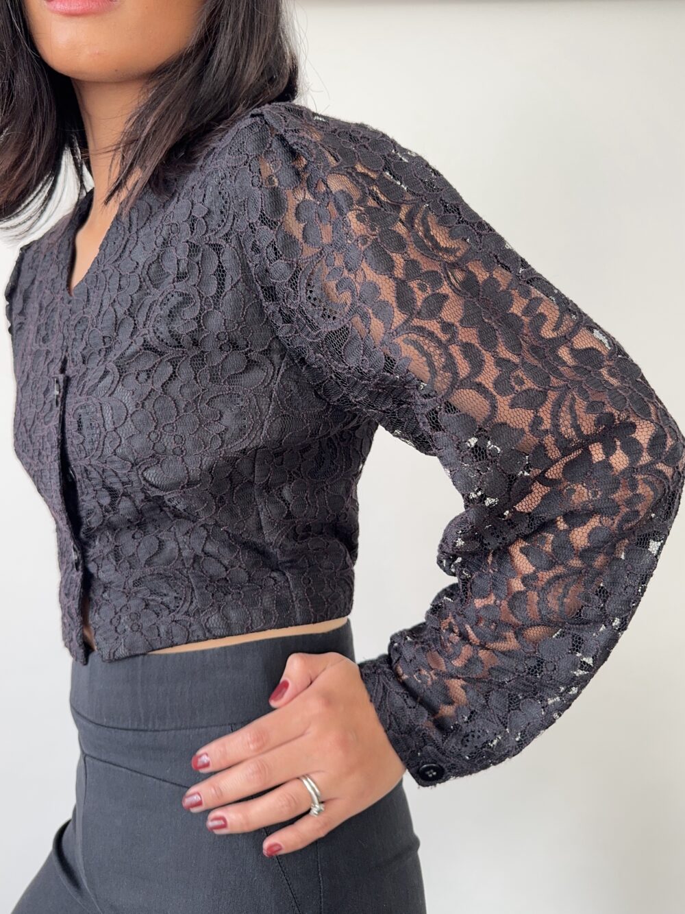 Vintage Black Lace Top - Image 3