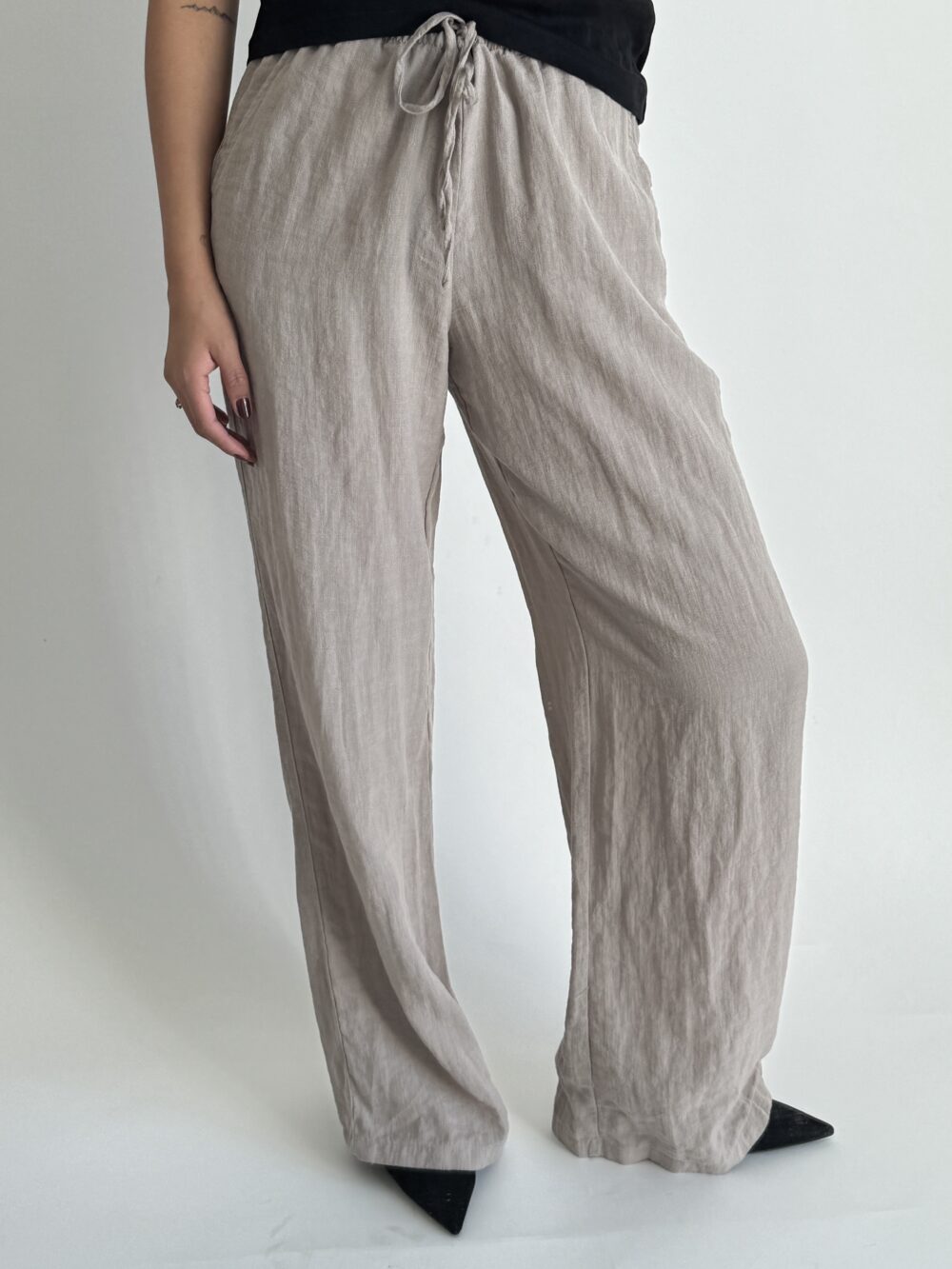 Beige Linen Trousers - Image 6
