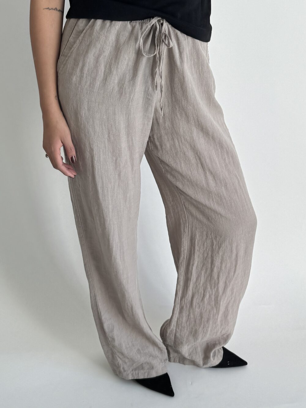 Beige Linen Trousers - Image 4