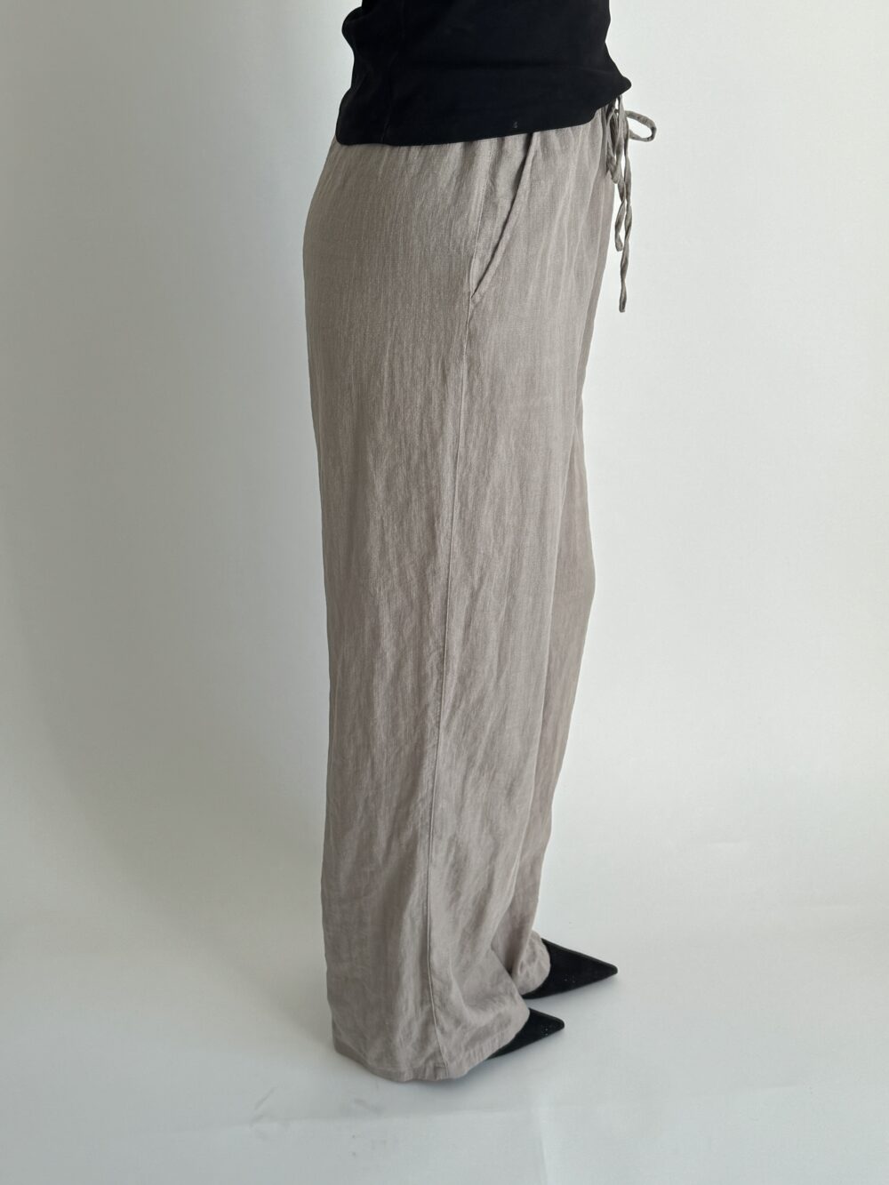 Beige Linen Trousers - Image 2