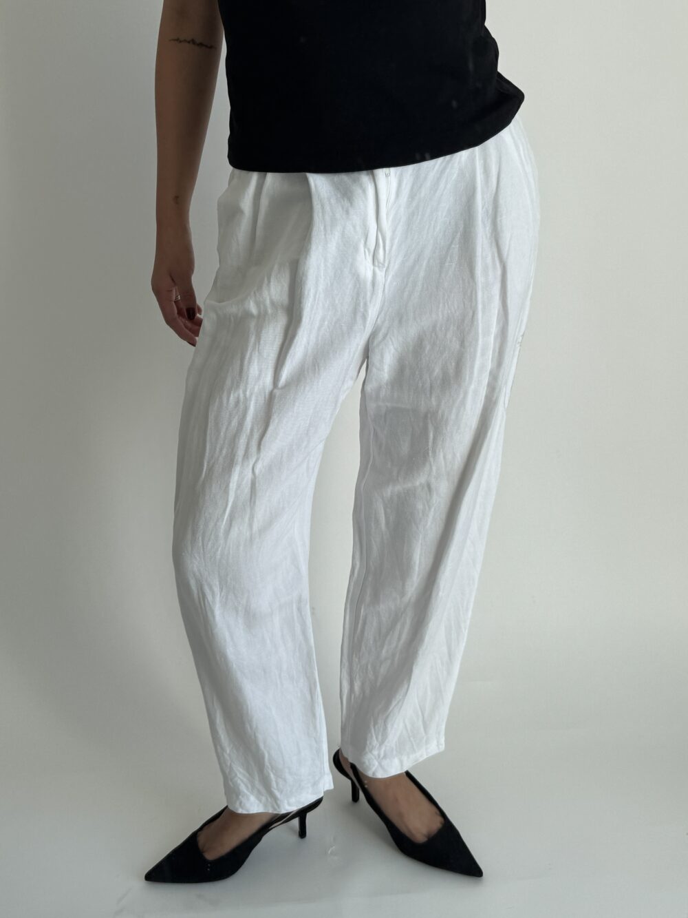 White Linen Trousers - Image 2