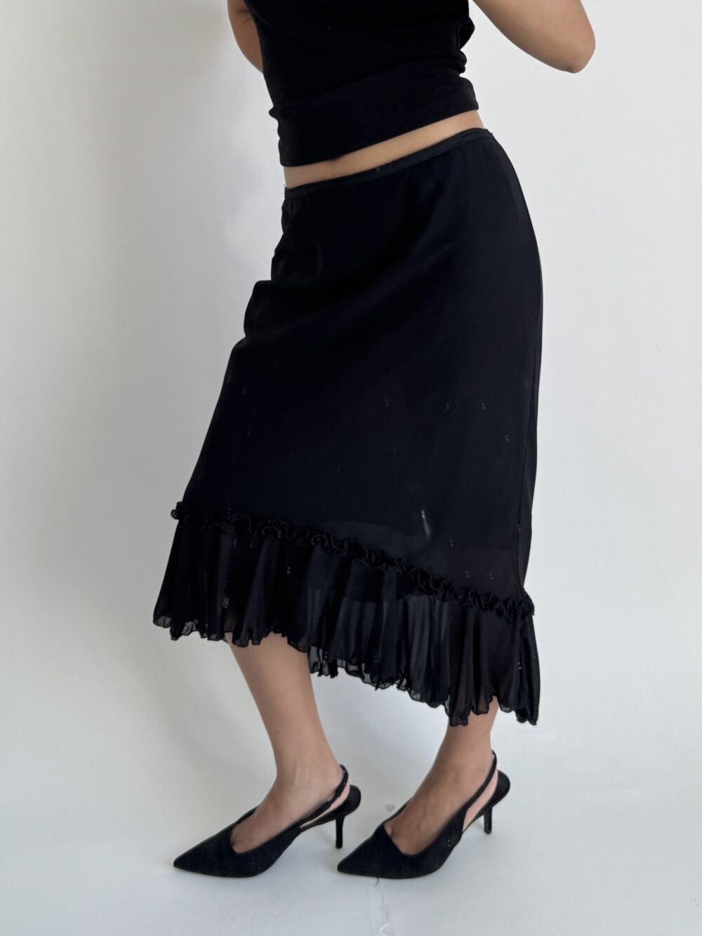 Vintage Frilly Midi Skirt - Image 5