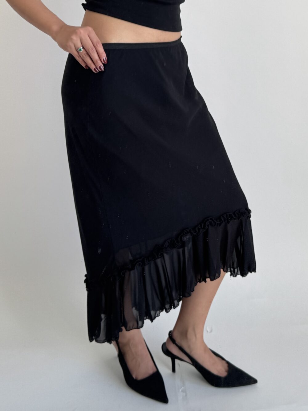 Vintage Frilly Midi Skirt - Image 4