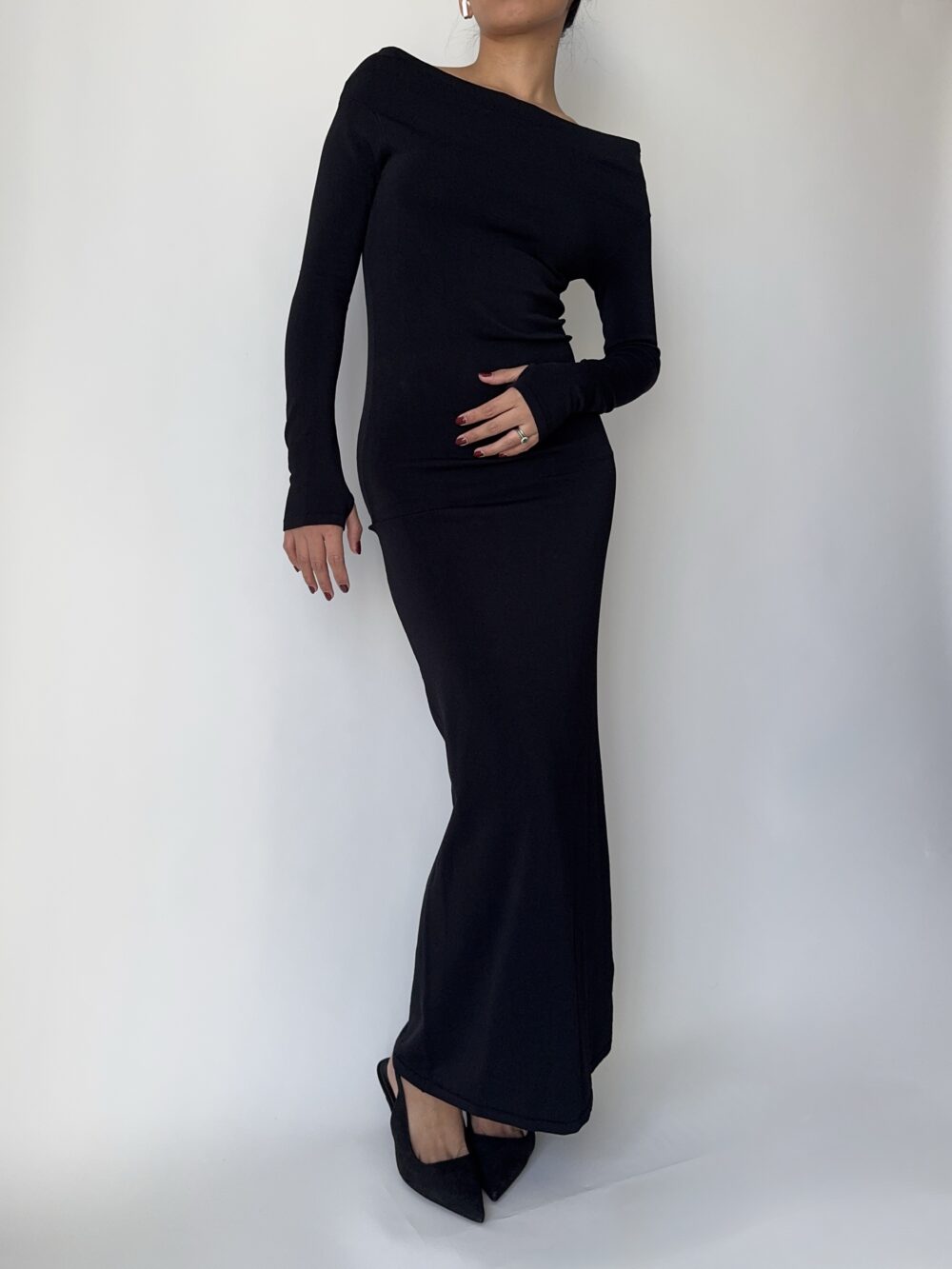 Black Maxi Off The Shoulder Dress