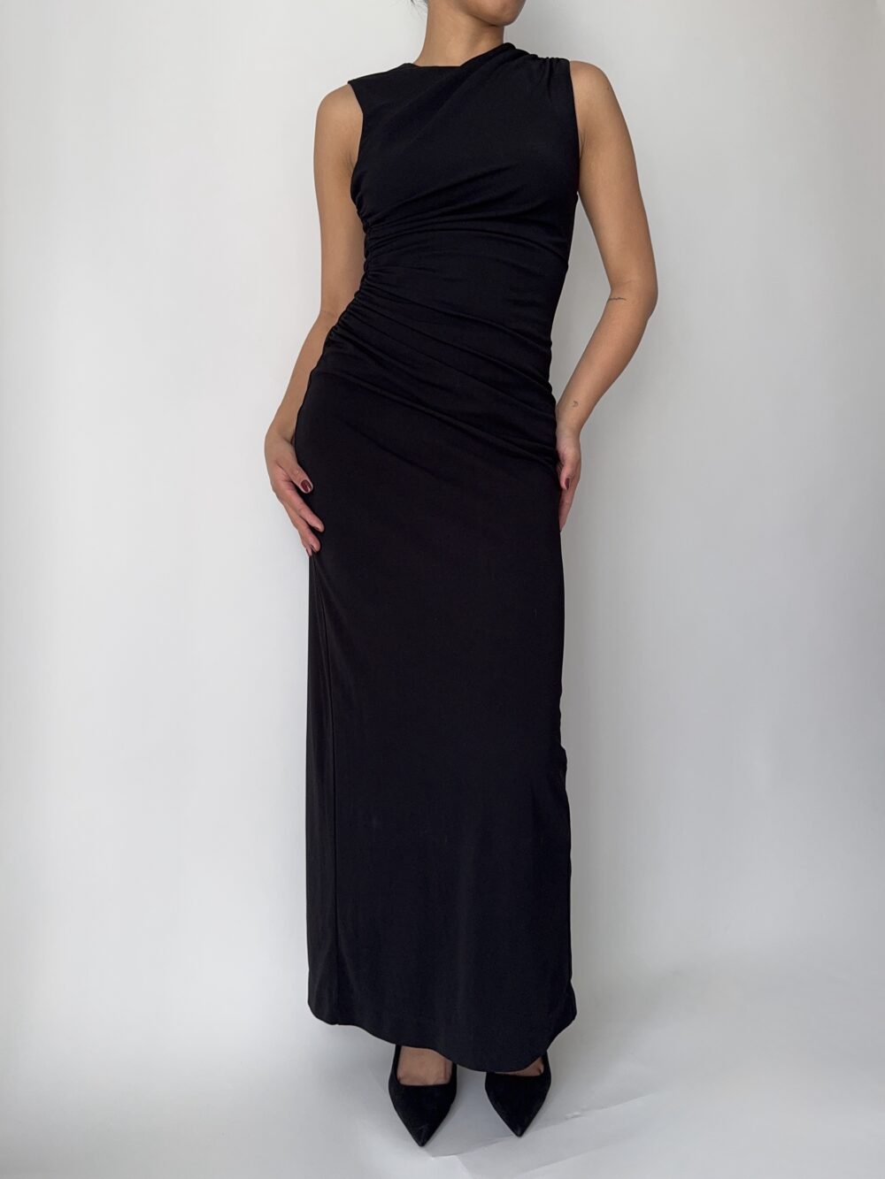 Black Jersey Maxi Dress - Image 6