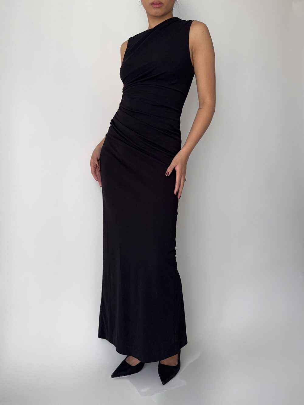 Black Jersey Maxi Dress - Image 2