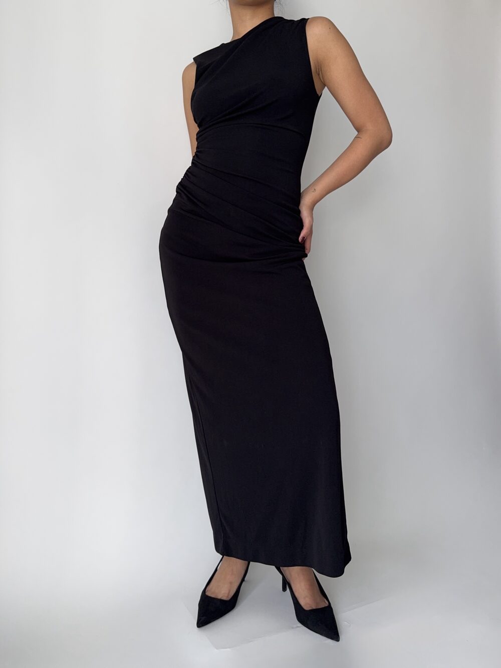Black Jersey Maxi Dress - Image 5