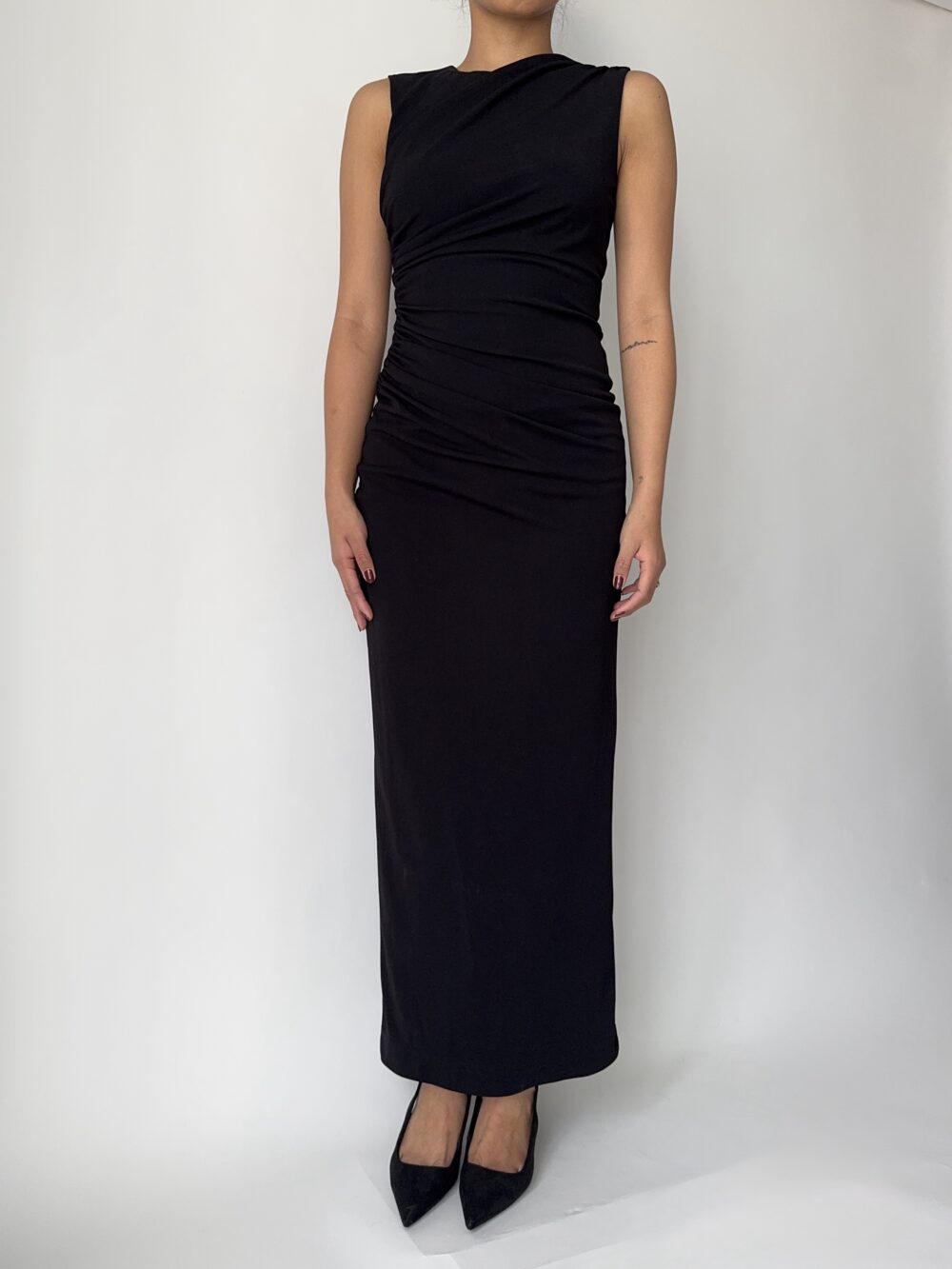 Black Jersey Maxi Dress - Image 3