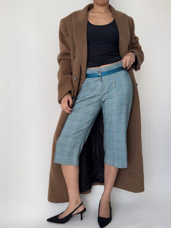 Vintage Blue Plaid Capris