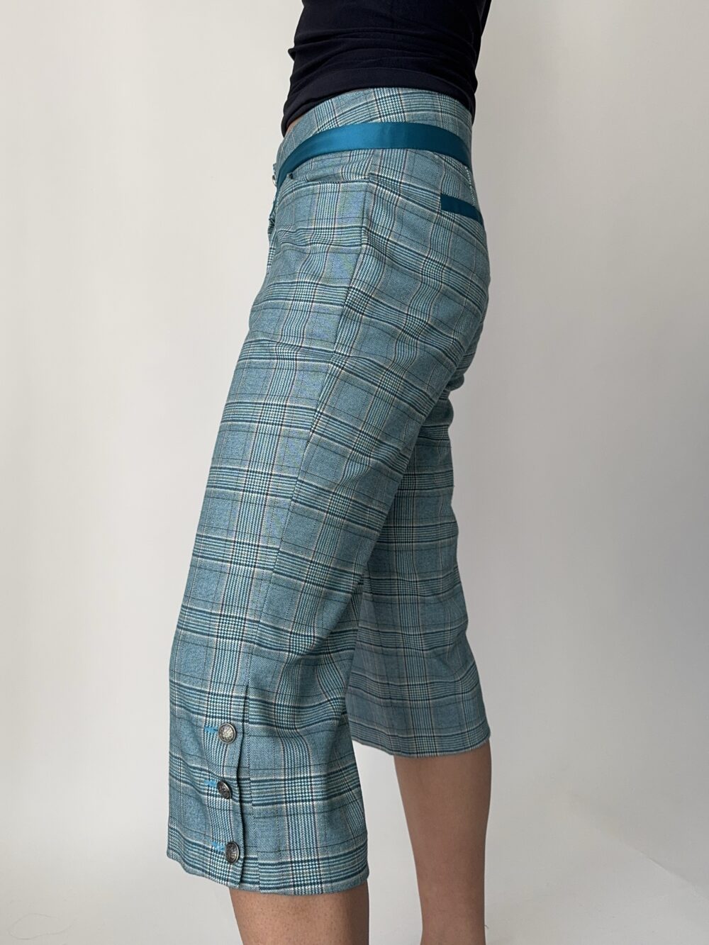 Vintage Blue Plaid Capris - Image 3