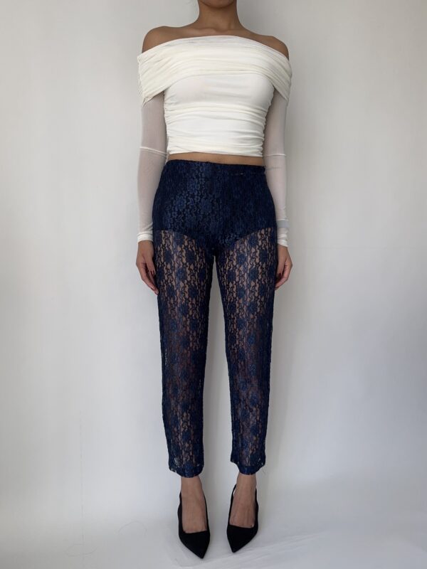 Vintage Navy Lace Capris