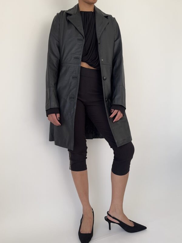 Vintage Black Leather Coat