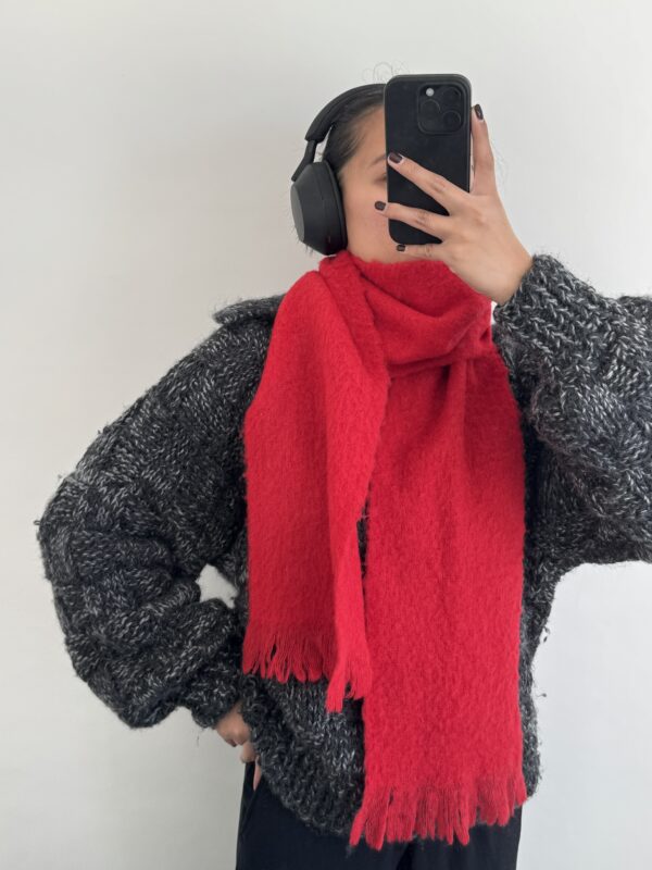 Frisson Knits Red Wool Scarf
