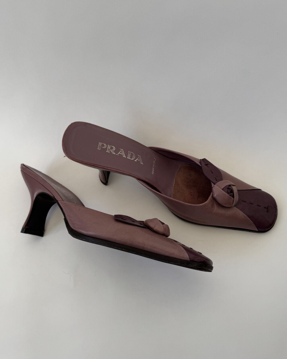 Rare Prada Purple Rose Mules - Image 2