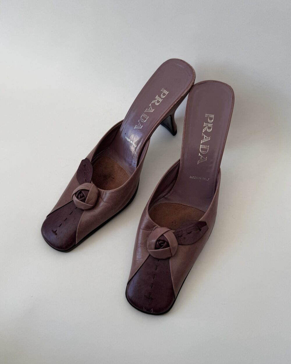 Rare Prada Purple Rose Mules - Image 9