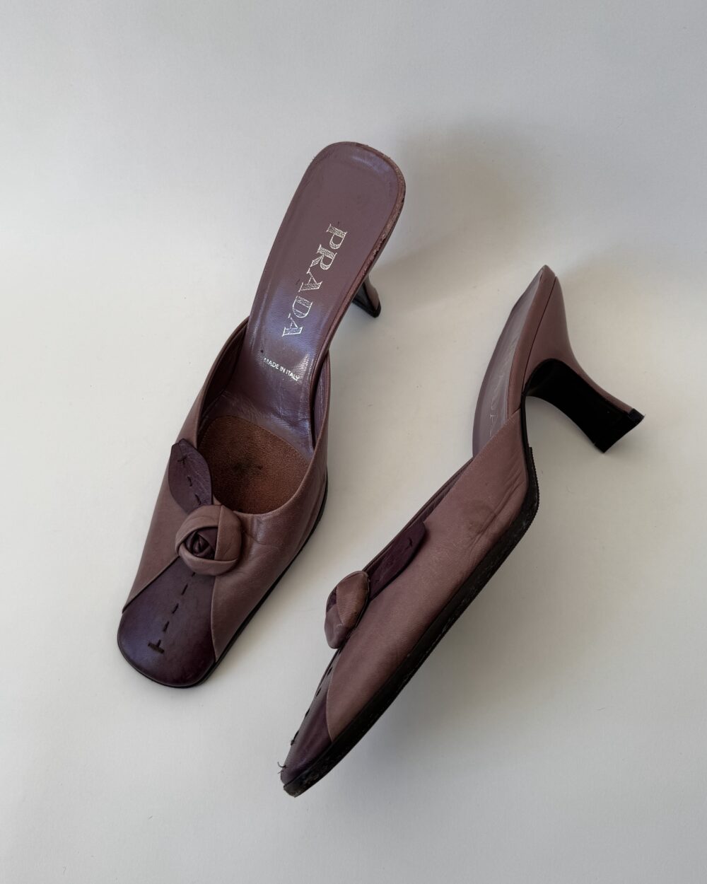 Rare Prada Purple Rose Mules - Image 5