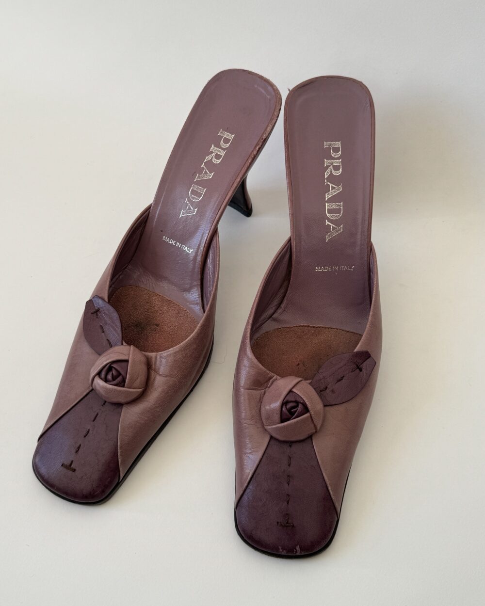 Rare Prada Purple Rose Mules