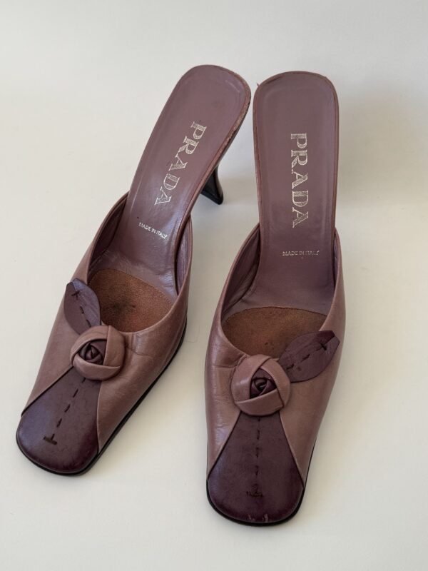 Rare Prada Purple Rose Mules