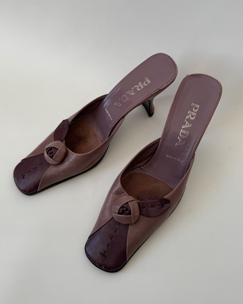 Rare Prada Purple Rose Mules - Image 4