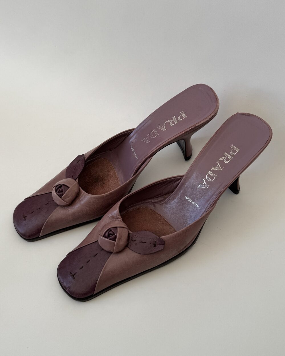 Rare Prada Purple Rose Mules - Image 6