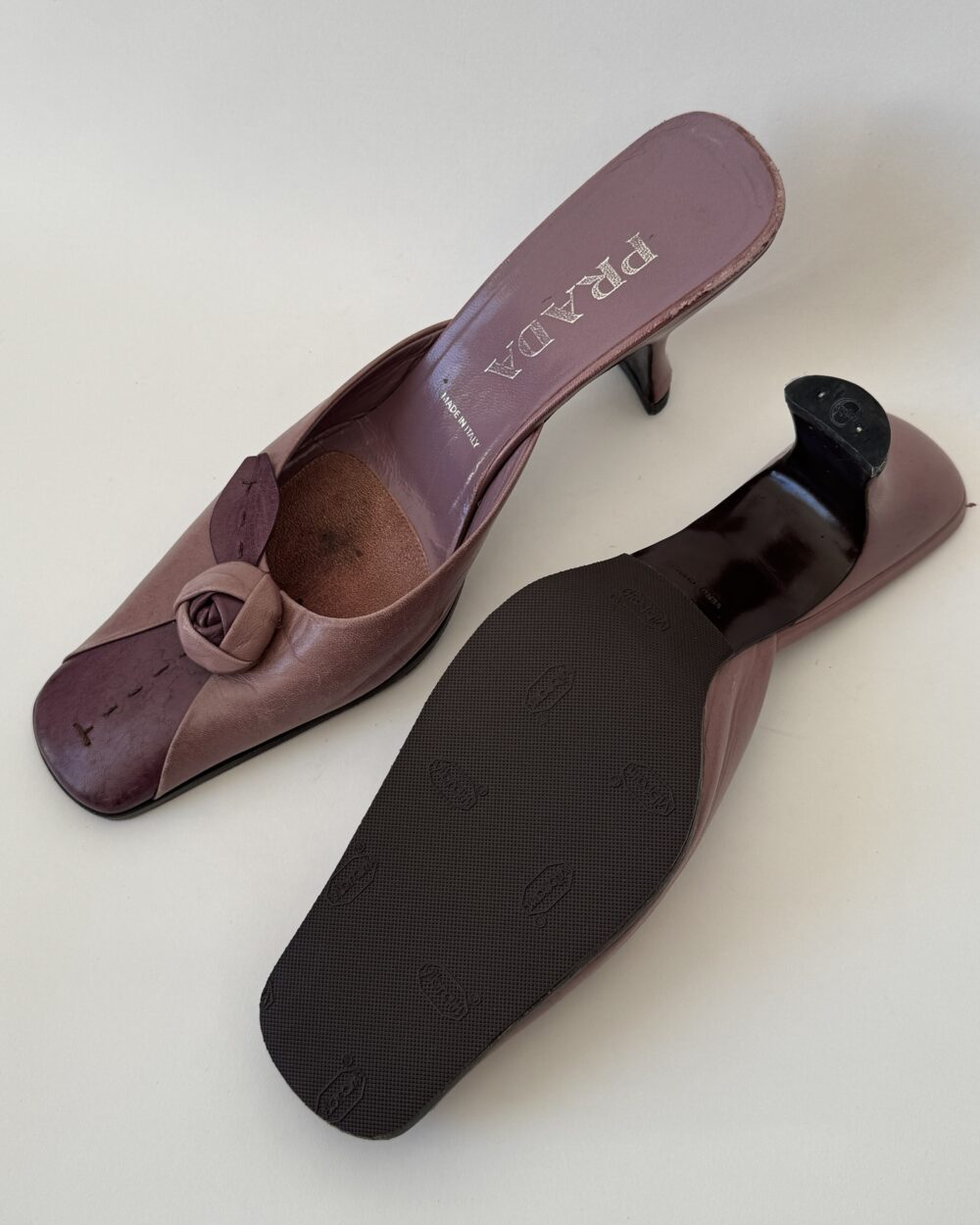 Rare Prada Purple Rose Mules - Image 8